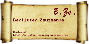 Berlitzer Zsuzsanna névjegykártya
